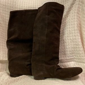Tall chocolate brown suede boots size 7.5